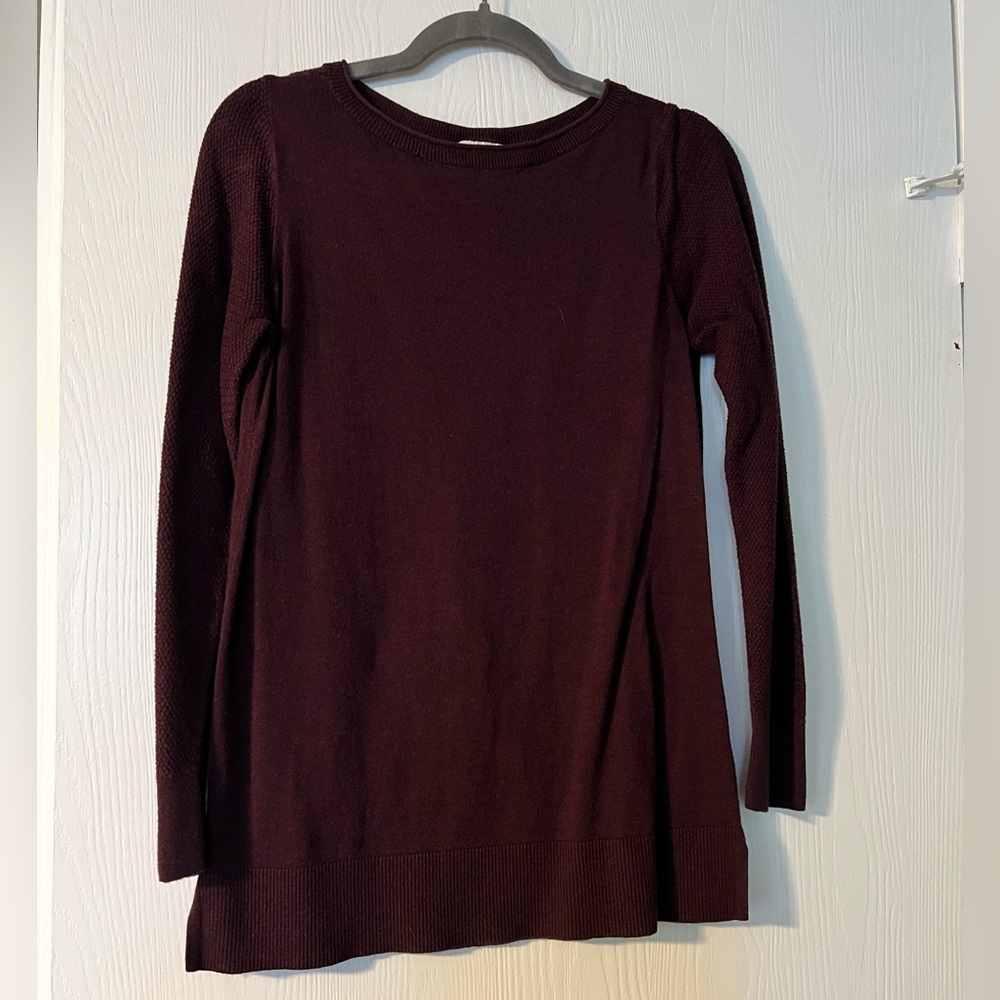 Long sleeved plum sweater
